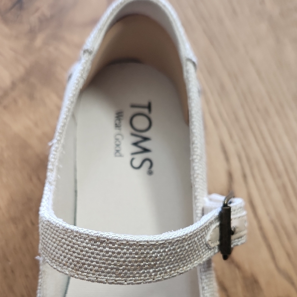 TOMS Cream Mary Jane Espadrille Shoes - Picture 7 of 7